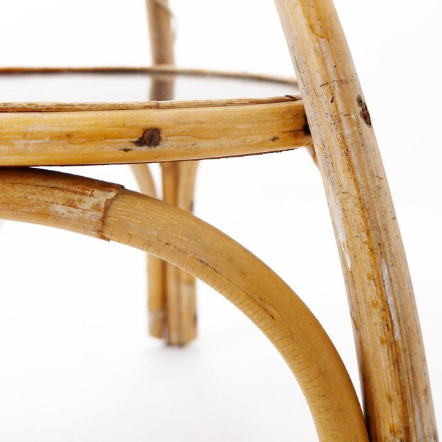 Rattan Tripod Floor Lamp with Shelf, 1950s-1960s For Sale - Image 9 of 13