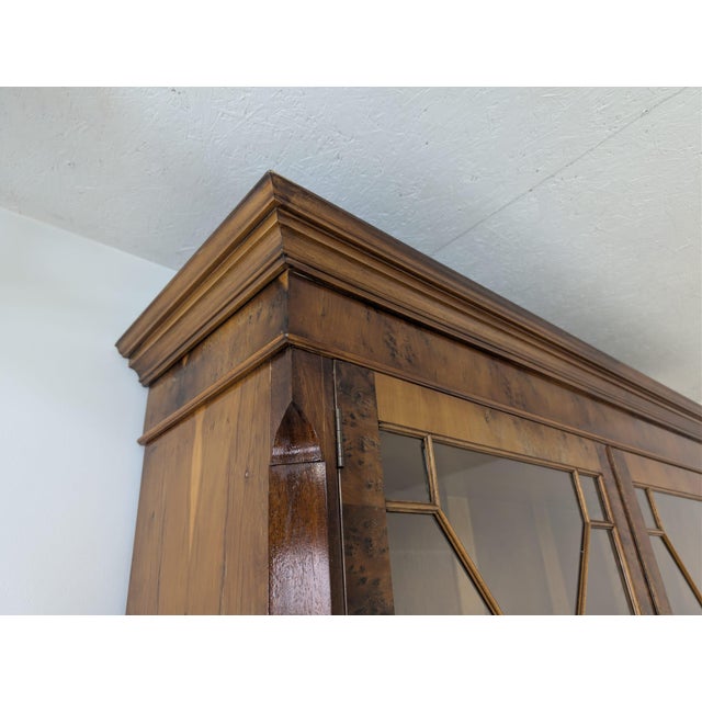 Antique Bookcase in Wood with Burl Finish, 1930s For Sale - Image 3 of 18