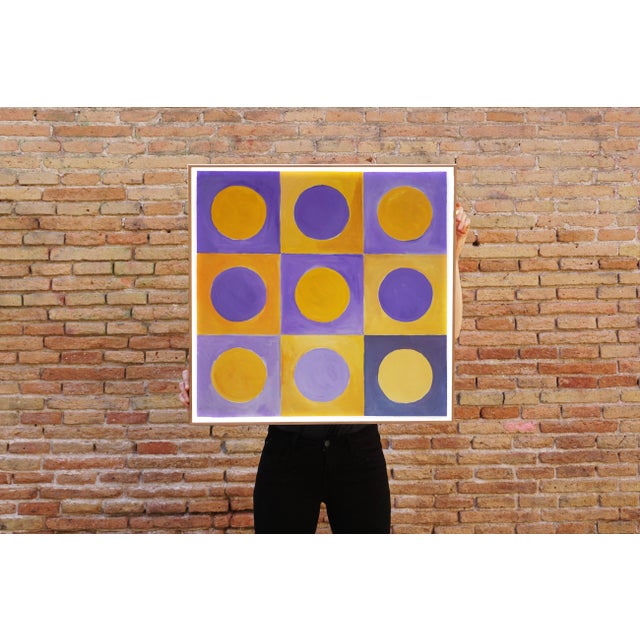 Paper 2022, Bauhaus Style Squared Painting by Natalia Roman For Sale - Image 7 of 8