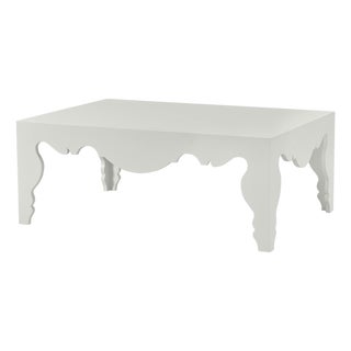 Tara Shaw for Century Furniture Sven Cocktail Table, French White Plaster For Sale