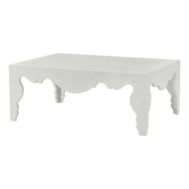 Tara Shaw for Century Furniture Sven Cocktail Table, French White Plaster For Sale