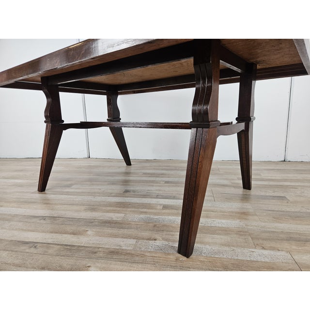 Art Deco Style Geometric Oak Table with Side Extensions, 1950 For Sale - Image 17 of 18