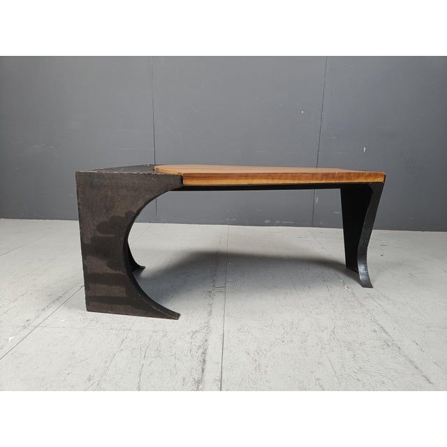 Industrial Brutalist Steel Coffee Table, 1970s For Sale - Image 3 of 10