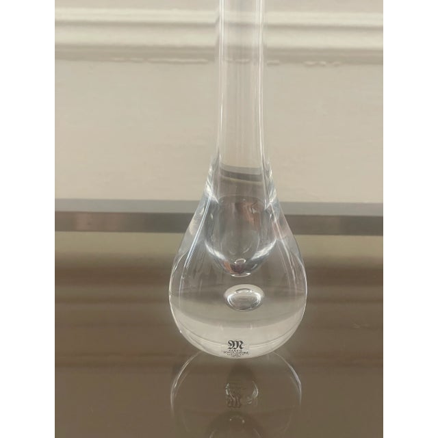 Glass Pair of Vintage Mid 20th Century Mats Jonasson Art Glass Bud Vases Signed For Sale - Image 7 of 13