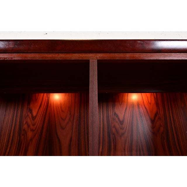 Brown Skovby Danish Modern Rosewood Lighted Bookcase Cabinet, Circa 1970s For Sale - Image 8 of 13