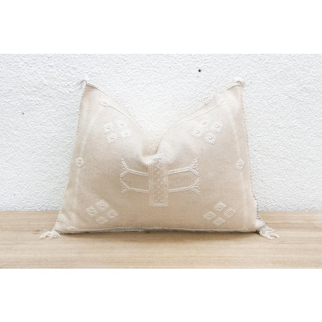 Tribal Sandstone Fade Silk Rug Lumbar Pillow For Sale - Image 3 of 8