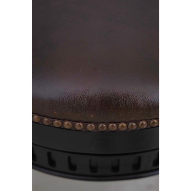 Frontgate Revolving Seat Low Ottoman Stool For Sale - Image 10 of 13