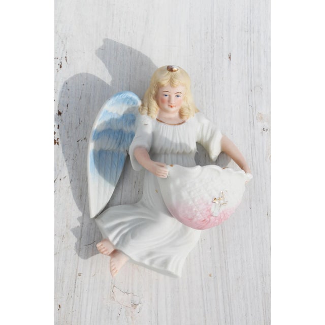 1900s Bisque Porcelain Angel Christian Holy Water Font For Sale - Image 12 of 12