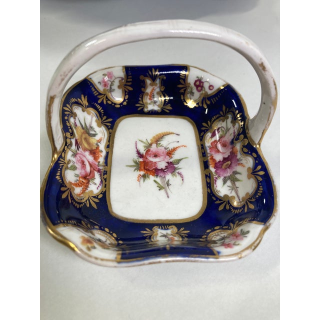 A Small Antique Porcelain Basket Attributed to Coalport Early 19th Century For Sale - Image 10 of 10