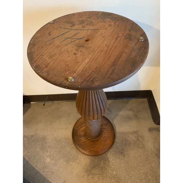 Beautiful Spiral Oak Plant Stand For Sale - Image 9 of 10