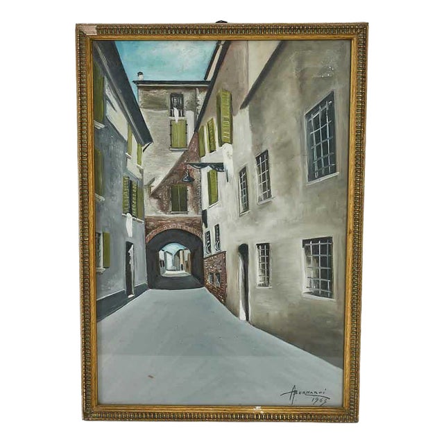 Alessandro Bernardi, Bernardini, 1950s, Oil on Board For Sale