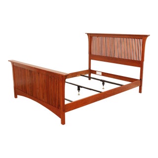 Stickley Mission Collection Cherry Queen Size Spindle Bed For Sale