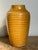 Mustard Vintage Boho Glazed Ceramic Ribbed Vase For Sale - Image 8 of 10