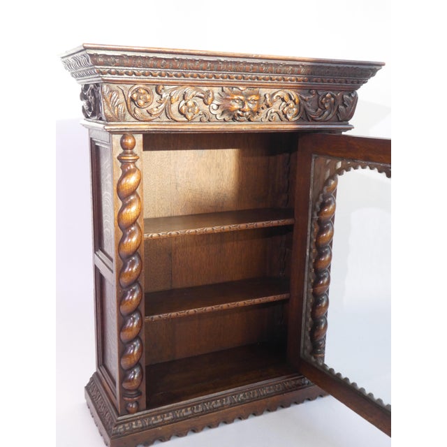 Antique Victorian Hand-Carved Wooden Display Cabinet, 1920s For Sale - Image 11 of 14