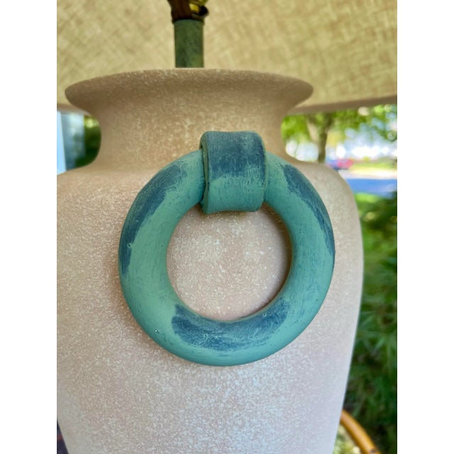 Vintage Extra Tall Postmodern Ceramic Texture Lamp For Sale - Image 4 of 6