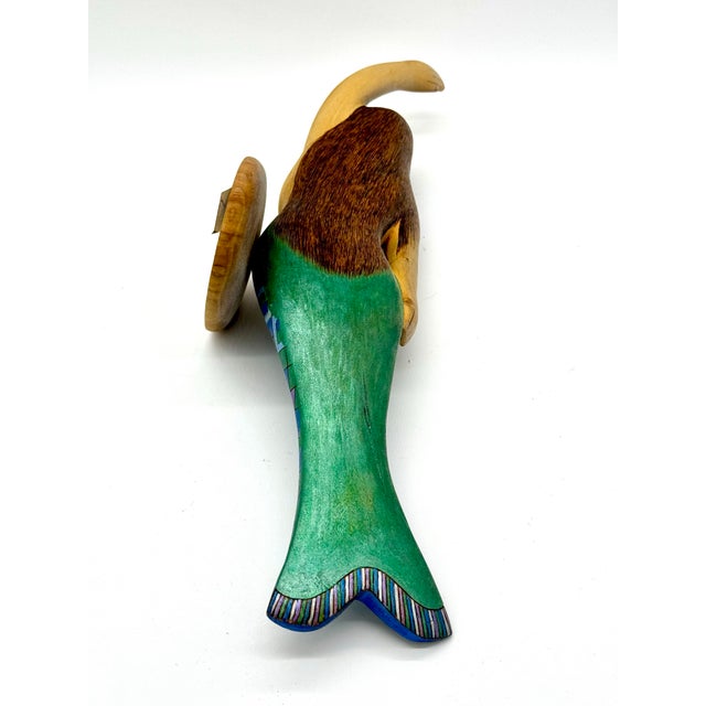 Brown Mermaid Figurine in the Style of Native American Arts & Crafts For Sale - Image 8 of 12