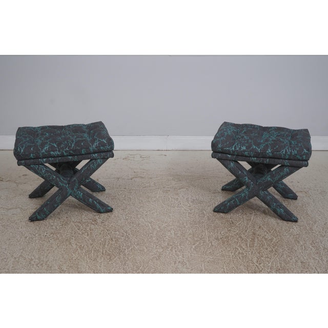 Age: Approx: 25 Years Old Details: High Quality Construction Nice Fully Upholstered Designer Stools Stretcher Base Frame...