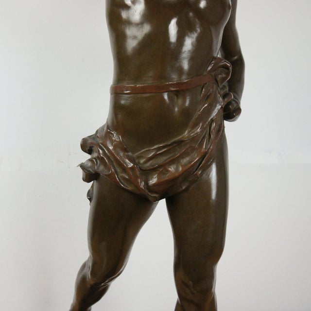 A late 19th century bronze sculpture 'le fauconnier' by georges marie valentin bareau (1866-1931). An impressive size with...