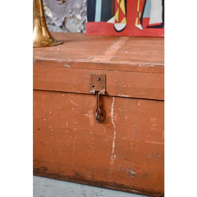 Large Industrial Patinated Orange Chest, 1940s For Sale - Image 12 of 14