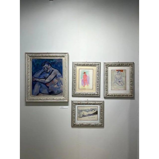 Edgardo Corbelli, Blue Nude, 1953, Oil For Sale - Image 7 of 9