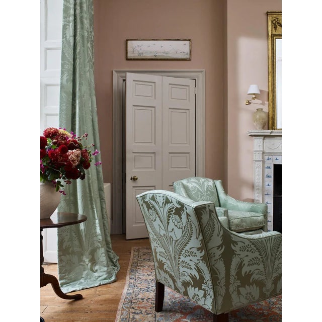 Clandon is the epitome of a grand damask. An impressive, large-scale design in silk cotton, Clandon engulfs a room with...