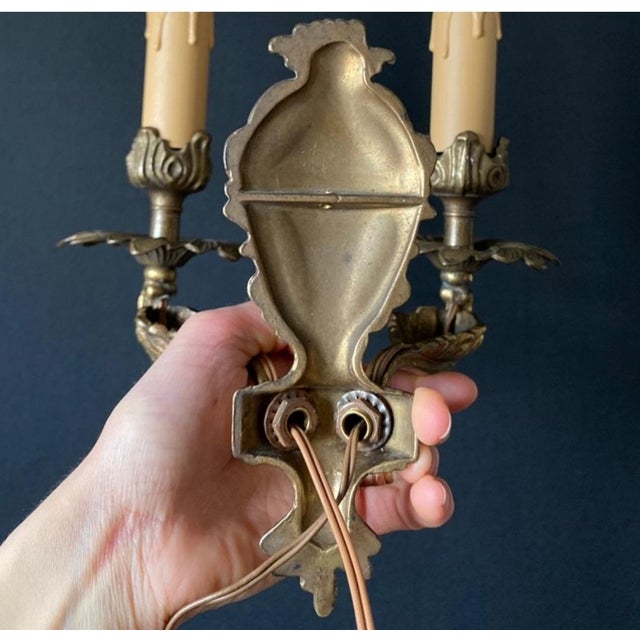 Gold Wall Sconces, 1960s, Set of 2 For Sale - Image 8 of 12