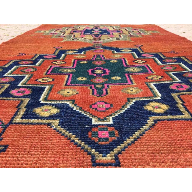 1960s 1960s Hand Knotted Red Turkish Area - 46.5" X 69" For Sale - Image 5 of 8