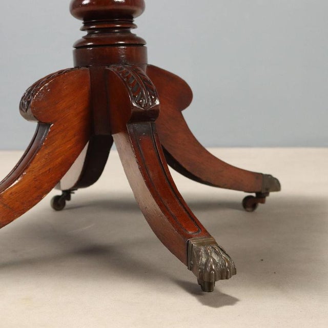 Wood Mahogany Drop-Leaf Center Table For Sale - Image 7 of 11