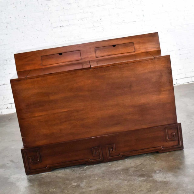 Mid-Century Modern Vintage MCM Art Deco Style Entry Desk or Dry Bar Mahogany by Ima s.a. Bogota, Colombia For Sale - Image 3 of 13