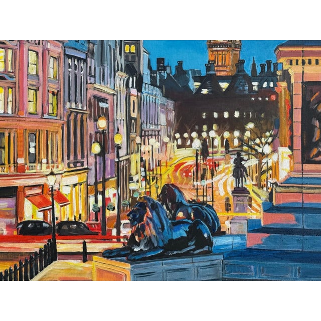 Trafalgar Square Big Ben Westminster London England by British Cityscape Artist For Sale - Image 10 of 12
