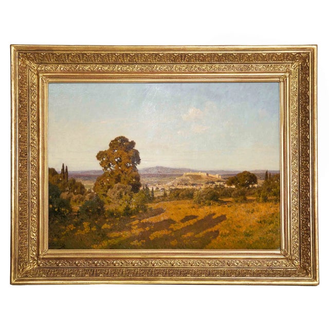 LÉON JOUBERT French, 1855-1928 (?) "Le fort Saint-André à Villeneuve-lès-Avignon" Oil on canvas Signed lower left "L....