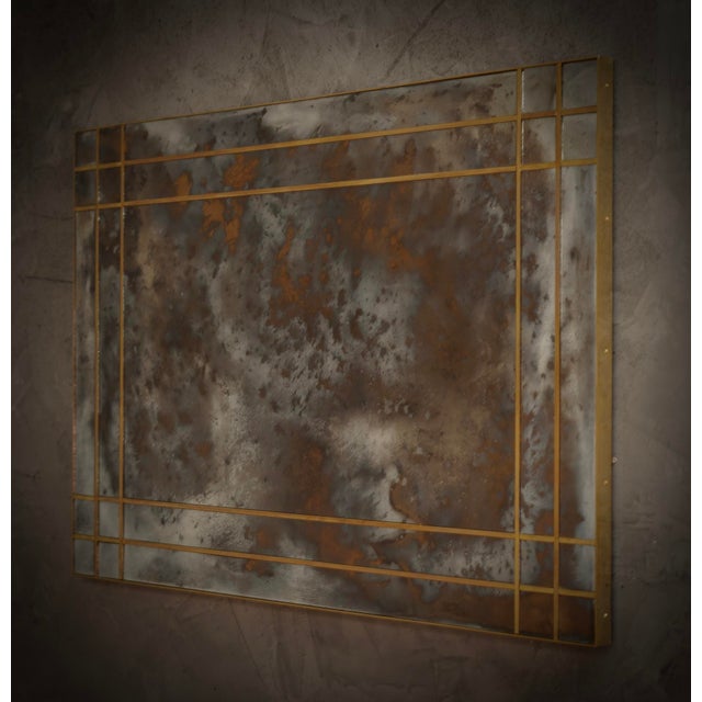 Mid-Century Murano Glass and Brass Console Wall Mirror For Sale - Image 10 of 10