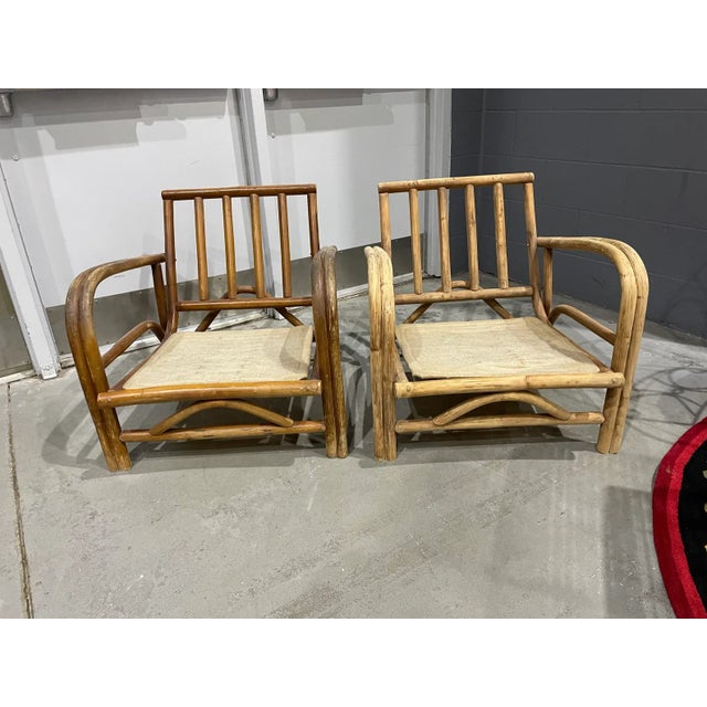 Mid Century Rattan Arm Chair Frames - a Pair For Sale In Miami - Image 6 of 6