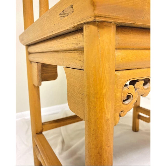 Antique Chinese Elmwood Horseshoe-Back Armchair For Sale - Image 11 of 13