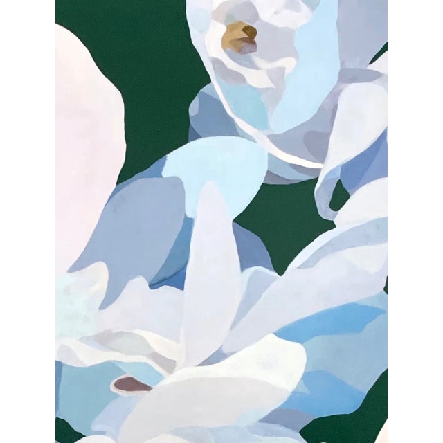 Wood "Inner Light" Contemporary Cascading Orchid Still Life Giclee on Canvas For Sale - Image 7 of 9