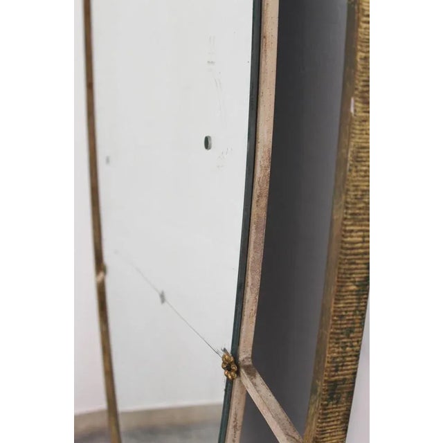 Art Deco Oval Mirror in Brass, Italy, 1940s For Sale - Image 6 of 11