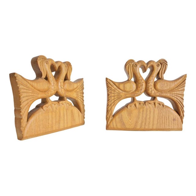 Vintage Wood Bird Handmade Bookends, Set of 2 For Sale - Image 15 of 15