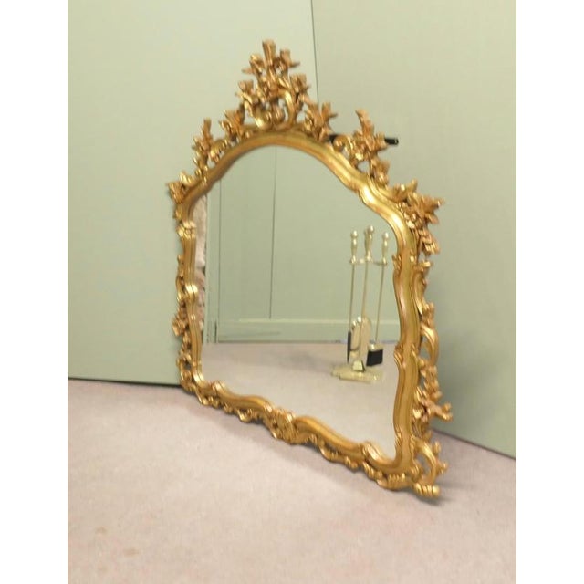 Large Rococo Style Gilt Wall Mirror, 1960 For Sale - Image 6 of 8