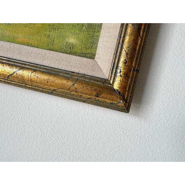 Green 1948 Vintage Countryside Landscape Oil on Canvas Painting by Edward Hergelroth For Sale - Image 8 of 11