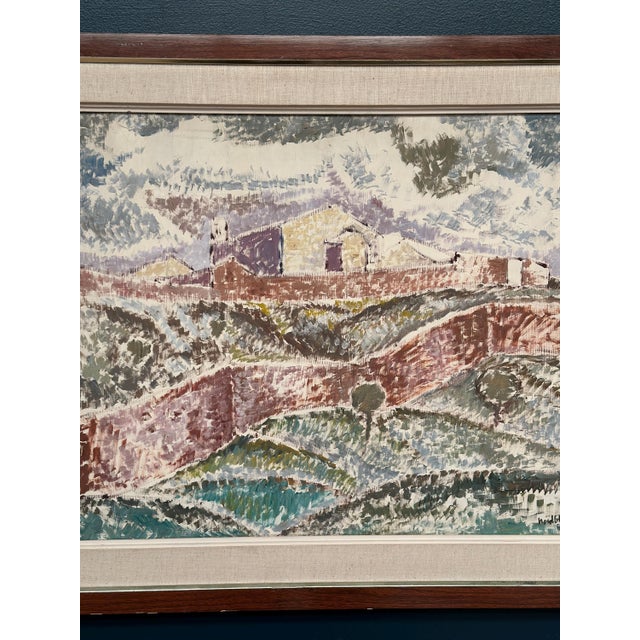 Gösta Nordblad, Landscape with Buildings, 1960s, Oil on Canvas, Framed For Sale - Image 18 of 18