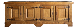 Mid 1900s Large Rustic French - Light Oak Sideboard