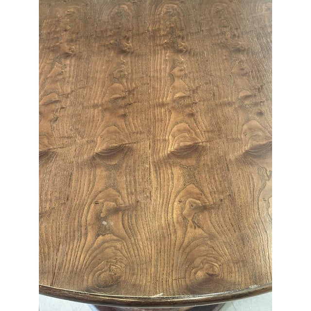Round Wicker and Wood Dining Table, 1970s For Sale - Image 10 of 12