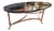 La Barge Oval Hoofed Brass Glass Top Coffee Table For Sale