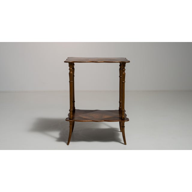 19th Century 19th Century France Napoleon III Brown Wood Side Table For Sale - Image 5 of 15