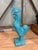 Vintage Turquoise Glazed Ceramic Rooster Figurine For Sale - Image 4 of 6