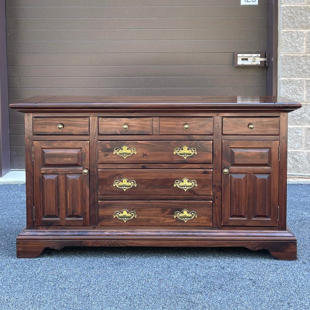 Vintage Ethan Allen Old Tavern Antiqued Pine Buffet or Sideboard (12