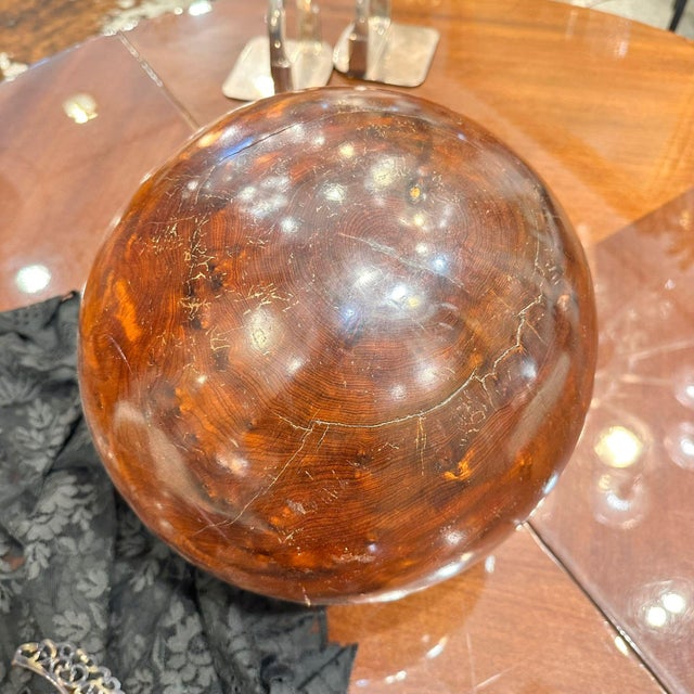 Decorative Sphere in Mahogany, 1890s For Sale - Image 3 of 18