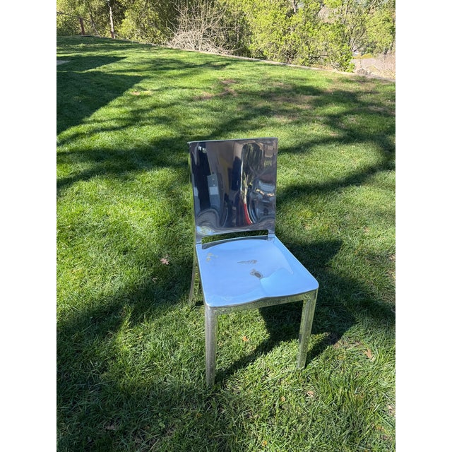 Philippe Starck for Emeco Hudson Polished Aluminum Chairs – Set of 2 Dining + 1 Bar Height For Sale - Image 14 of 17