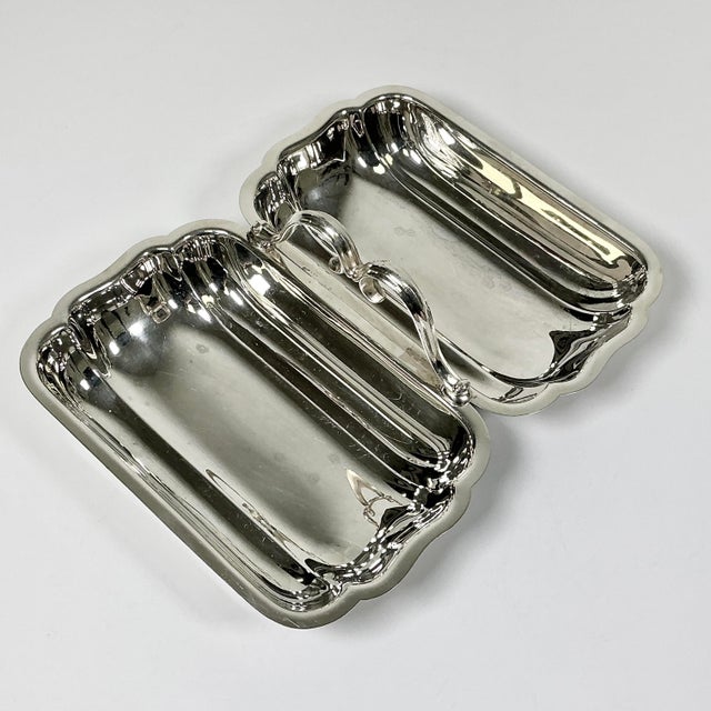 Hollywood Regency Mid-Century Hollywood Regency Traditional Silverplate Divided Relish Dish by Bristol Silver For Sale - Image 3 of 10