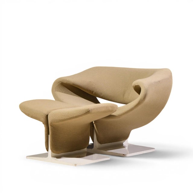 Pierre Paulin for Artifort Mid Century Ribbon Chairs With Ottoman For Sale In Chicago - Image 6 of 12